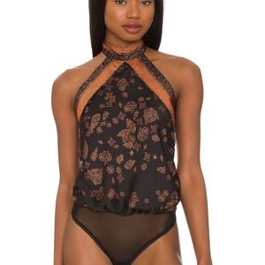 Free People One Thing Halter Bodysuit Sz S